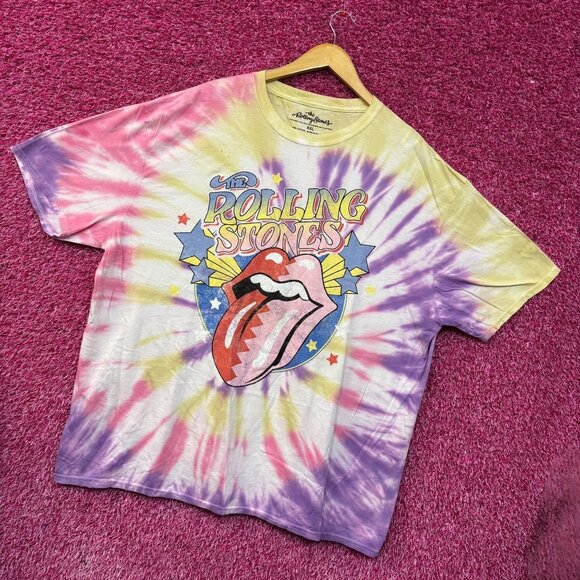The Rolling Stones Circus Stars Hot Lips Rock Band Tie Dye 2XL - Picture 3 of 4